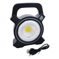 Genérico - Linterna Led Solar Foco Recargable Plegable Camping Cargausb Blanco Negro