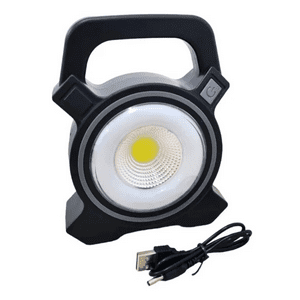 Genérico - Linterna Led Solar Foco Recargable Plegable Camping Cargausb Blanco Negro