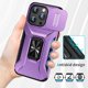 thumbnail image 4 of Funda Armada para iPhone 15 Pro Max con Tapa Deslizante y Soporte Magnético Giratorio Morado, 4 of 5