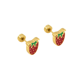 thumbnail image 1 of Aros de seguridad frutilla veraniega niña fresa chapada en oro 18K, 1 of 3