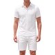 thumbnail image 1 of INSPIRE CHIC Conjunto de 2 Piezas para Hombre Camisa con Botones y Textura Jacquard y Pantalones Cortos con Cordón M Blanco, 1 of 5