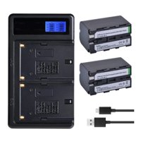 Genérico - 2 Baterías Np-F970 Np-F960 + Cargador Doble Bc-Vm10 Sony Alternativo