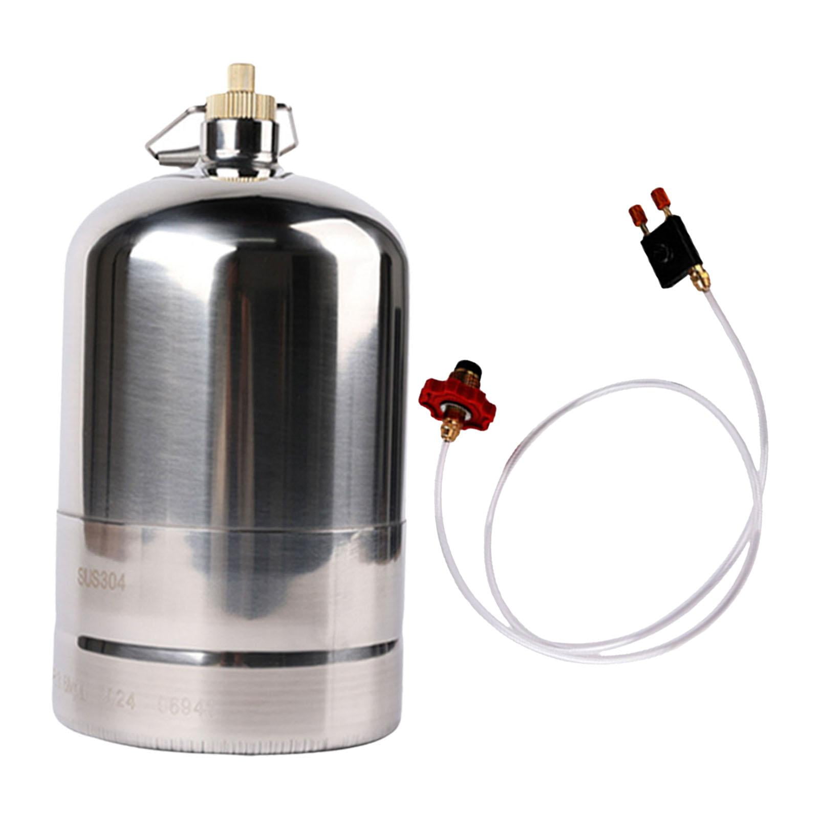 Ioensy - Botella De Gas De Acero Inoxidable Inflable Vacía Recargable Para Senderismo Pesca