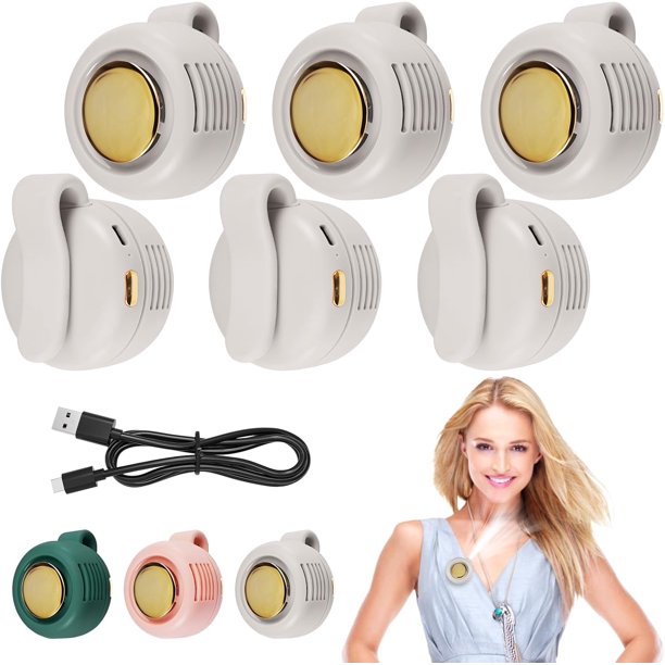 Ventilador portátil clip sin aspas 360° rotación mini camisa cintura 3 velocidades USB-C