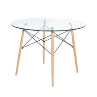 Pandalino - Mesa De Vidrio Redonda Elida 100Cm - Diseño Clásico Y Resistente