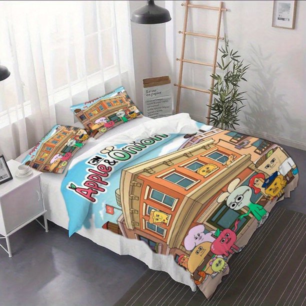 3pcs Apple Onion Duvet Cover Set - Duvet Cover Set Includes Duvet Cover and Pillowcase Bedding