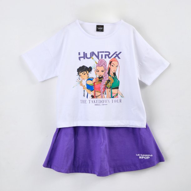 Conjunto Niña Kpop Demon Hunters Falda Morado
