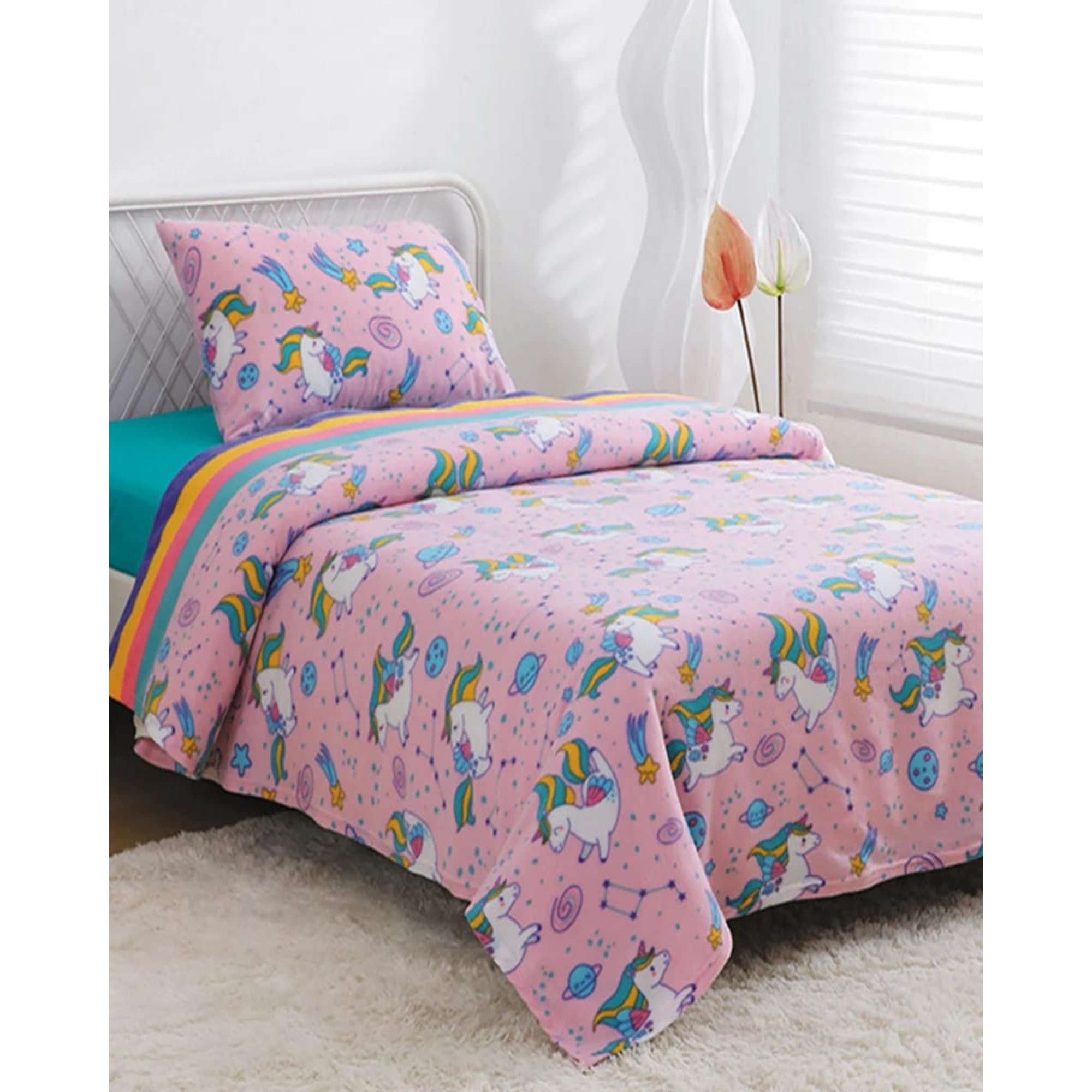 Genérico - Sabana Polar Unicornio Infantil Plaza Y Media