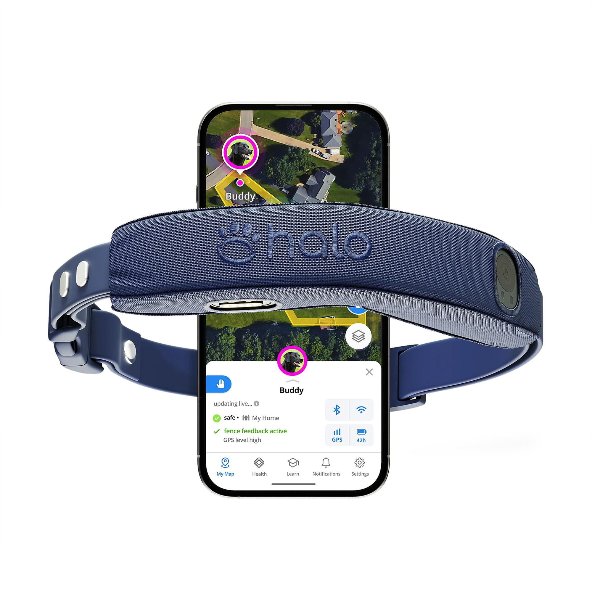 Valla Inalámbrica Para Perros Y Collar Gps Para Perros Halo Collar 5 Midnight