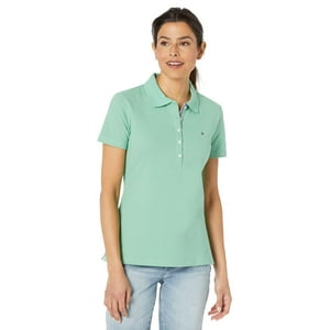 Camiseta Polo Tommy Hilfiger Para Mujer, Color Menta Claro, Talla Xs