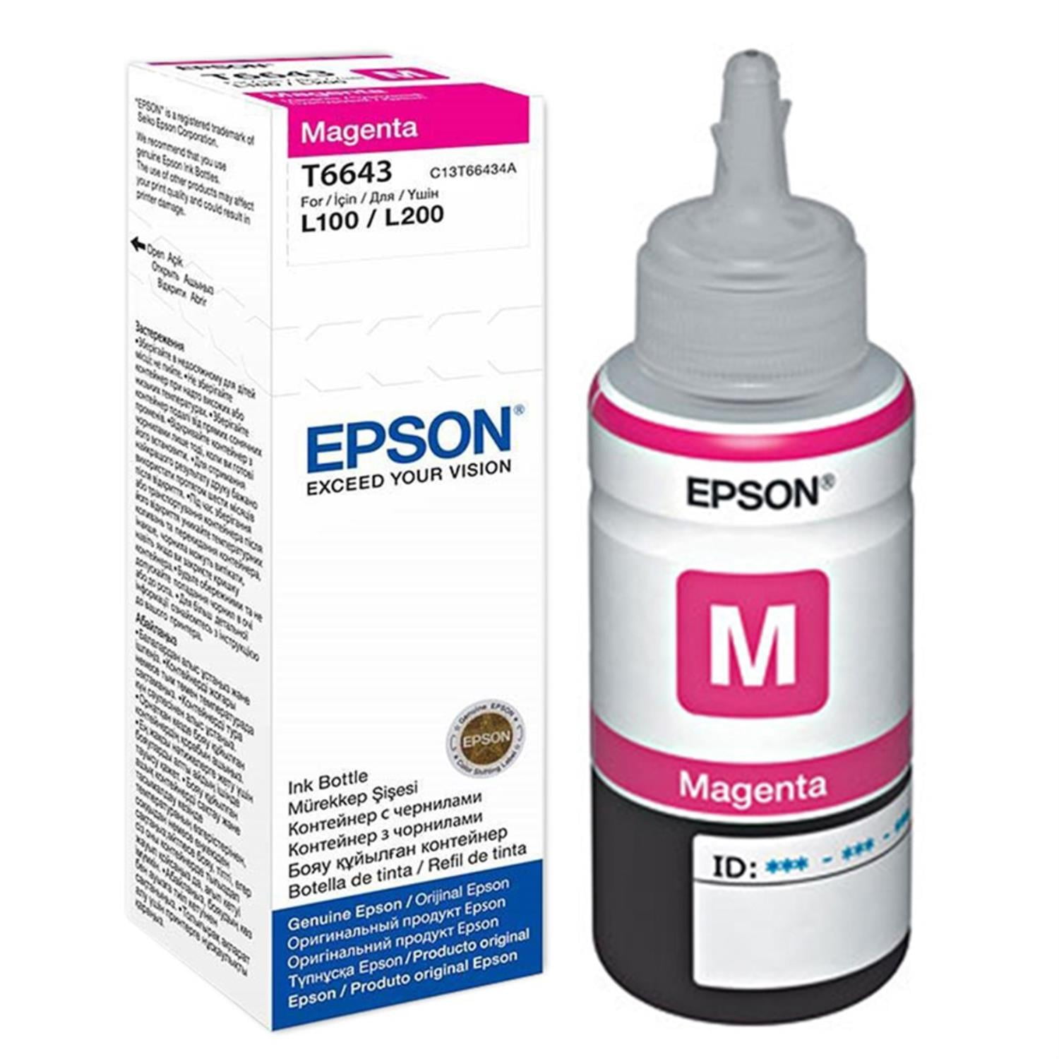 Botella Tinta Epson T664 Original Magenta