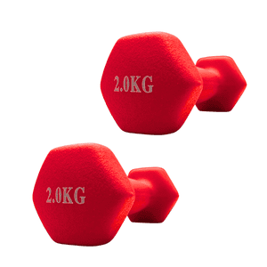 Linea Sport - Par De Mancuernas Hexagonales De Neopreno 2Kg C/U Total 4Kg