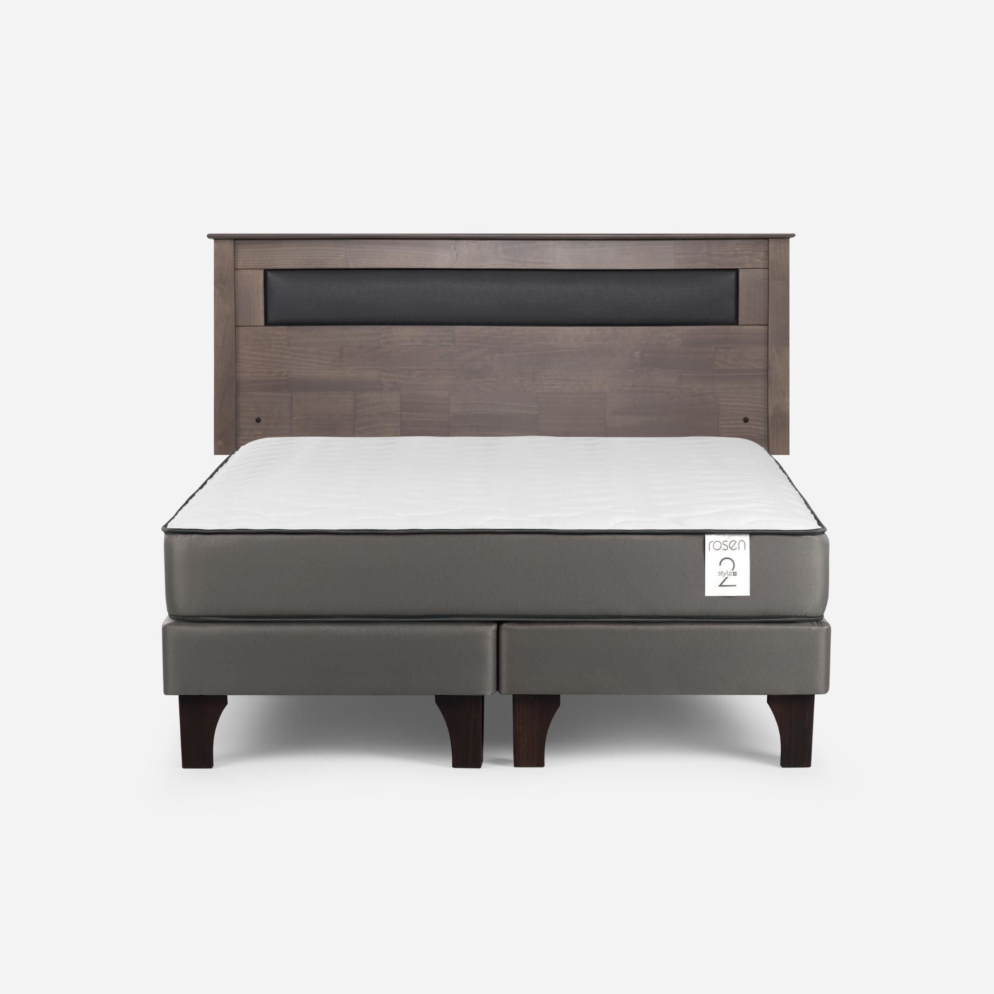 Cama Europea New Style 2 Plus Respaldo Ferrara 2 Plazas