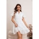 thumbnail image 2 of Vestido Corto Mujer Algodon Manga Corta Encaje Casual 0041, 2 of 3