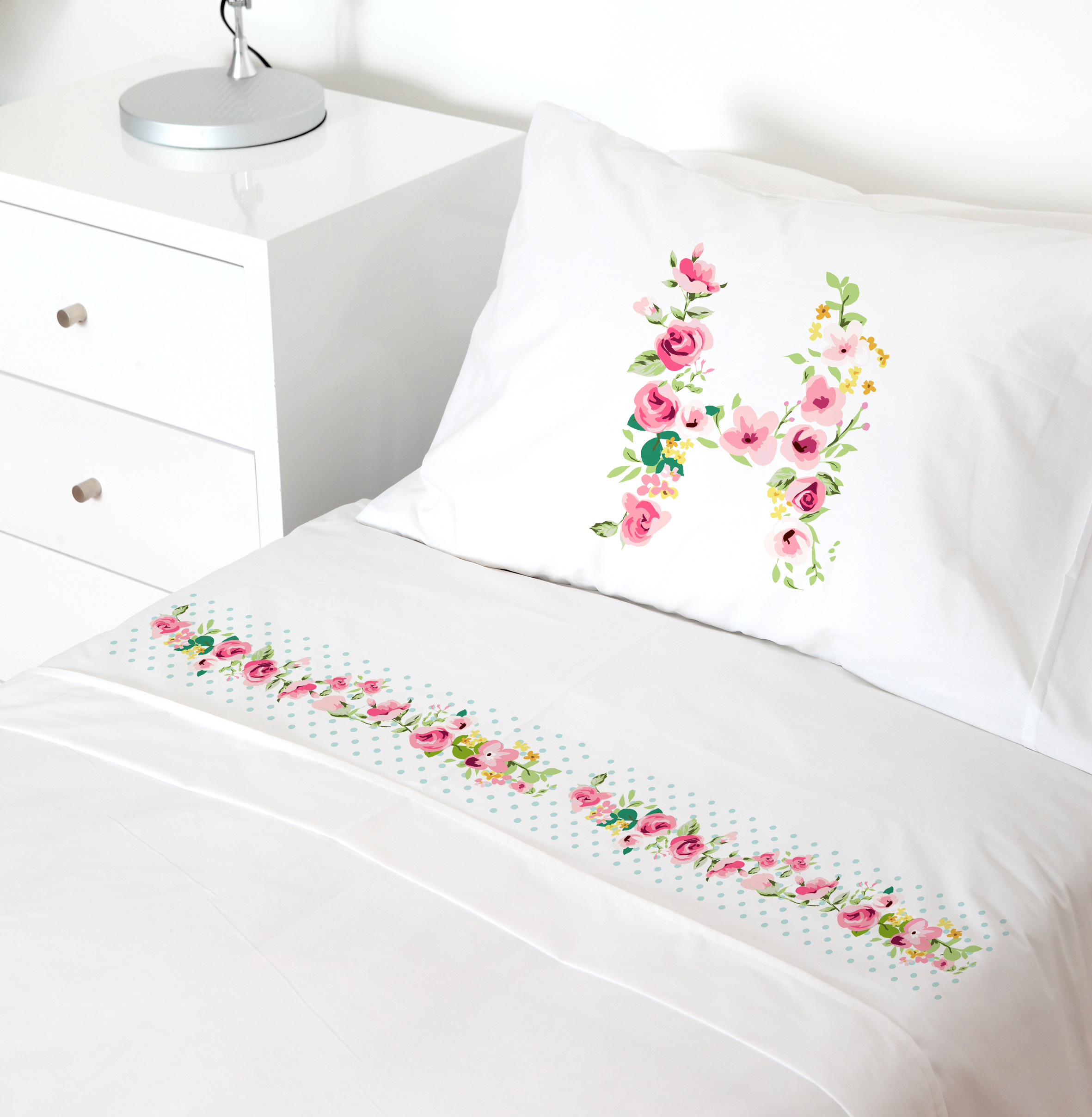 Tuyo Print - Juego De Sábanas 1,5 Pl Letras Vintage H