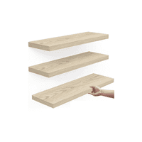 Genérico - Repisas Flotantes De Melamina Modernas Kit 3 Marrón Claro