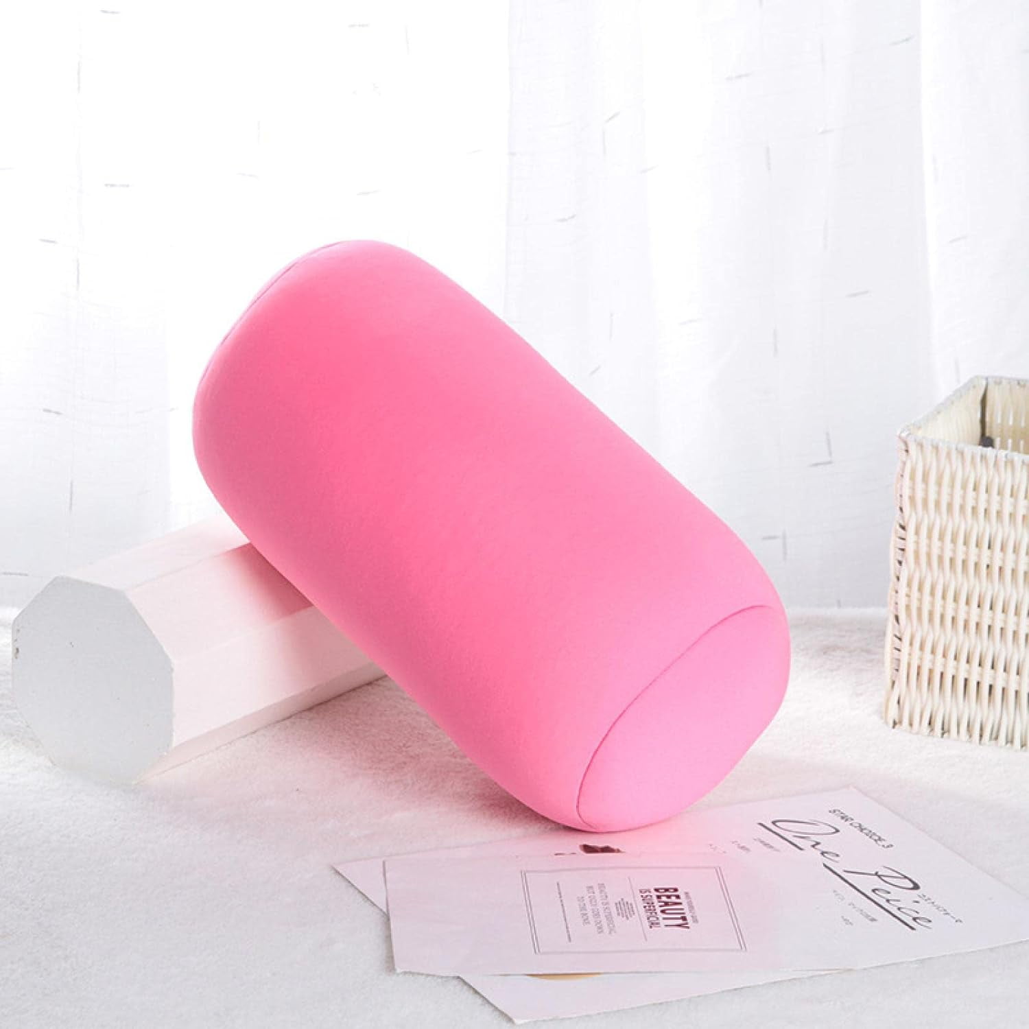 Xmhytop Almohada Cilíndrica Lavable, Extremadamente Cómoda, Soporte Cervical, Lumbar Y Dorsal, Separador Para Piernas, Ideal Para Columna Y Cuello Durante El Sueño (rosa)