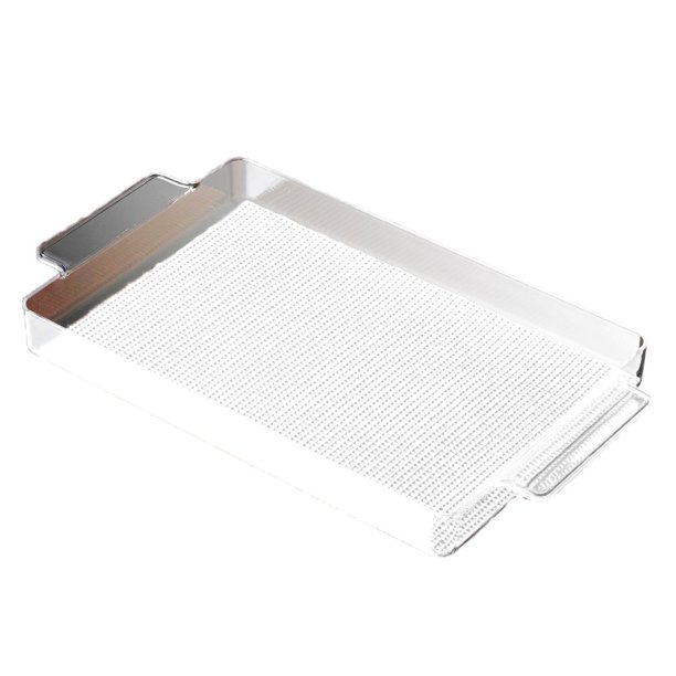 Bandeja Kraftware de Lucite Rectangular 30 x 50 cm con Malla Antideslizante y Tela Blanca