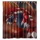 thumbnail image 1 of Cortina de ducha de dinosaurio rojo con dibujos animados de anime, juego de cortina de baño con ganchos, tamaño 66 x 72 pulgadas, 1 of 3