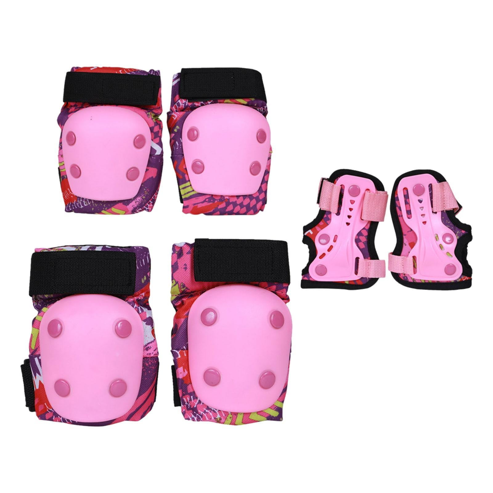 Magideal - Guardias De Muñeca De Rodillas Y Almohadillas Para El Niño Modas De Ajustables Ajustables Para El Engranaje Transpirable Para El Skateboard Rosa