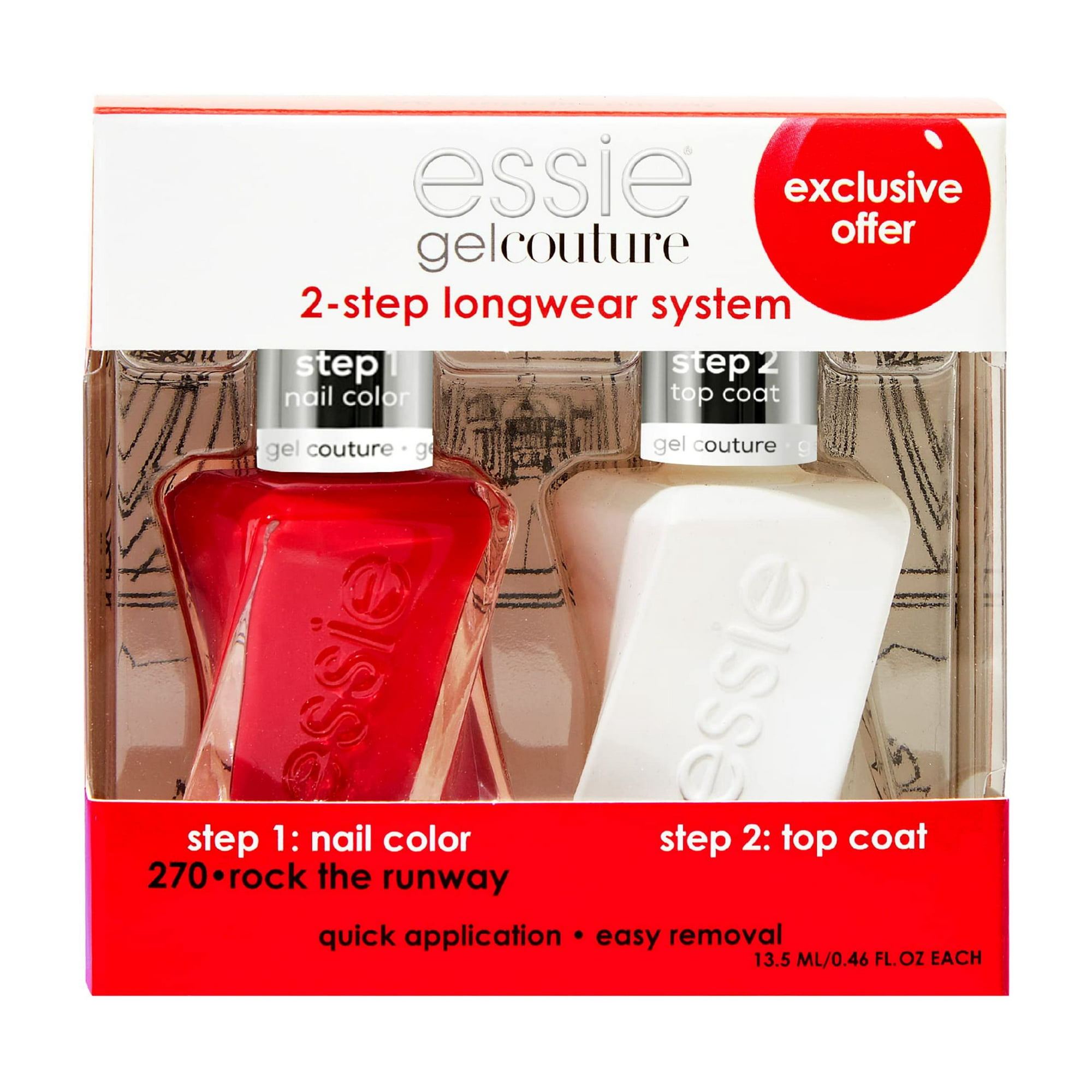 Kit De Esmaltes De Uñas Essie Gel Couture Longwear Rojo Escarlata