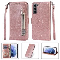 Funda Para Foxdock Elegante Funda Samsung Galaxy S22 Plus 5G Glitter Con Cremallera-Ideal Para El Uso Diario