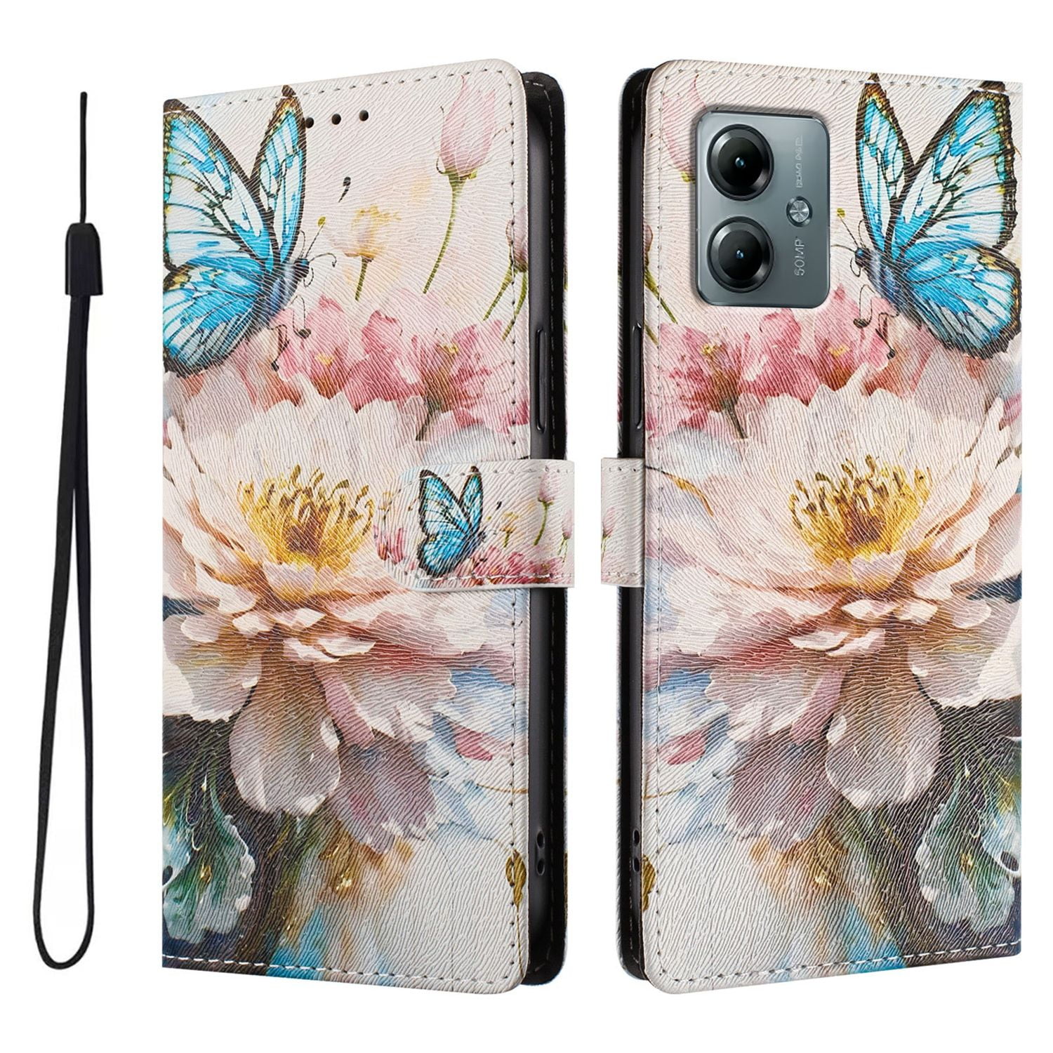 Foxdock Funda Tipo Cartera Para Motorola Moto G Play 2025 Con Soporte Y Correa – Diseño De Patrones Lindos