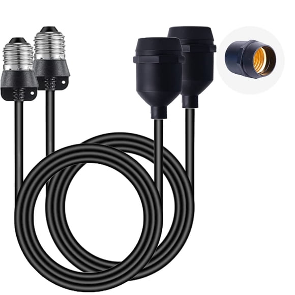 Extensor de portalámpara SCOMX E26/E27 con cable de 2 m para exterior