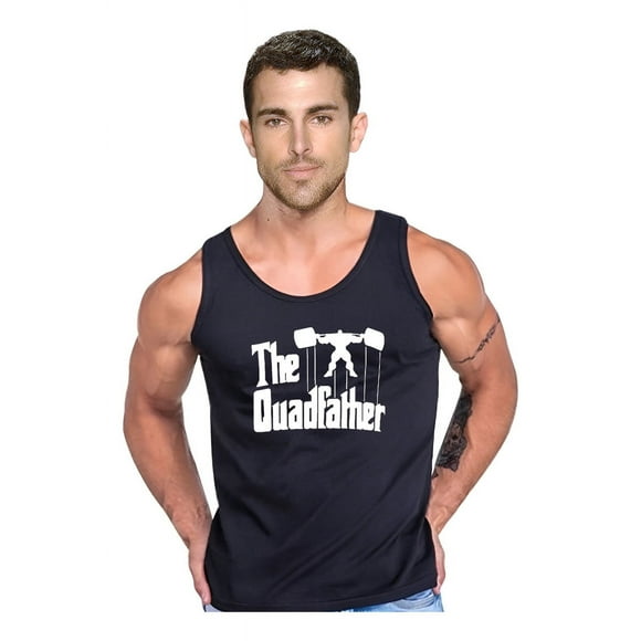 Polera Quadfather Musculosa Tank Gym Pesas Crossfit Talla Xl Negro Hombre