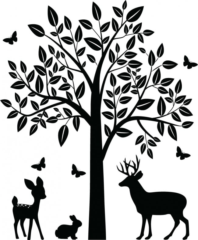Rienda Libre Graphics - Decomural Woodland Animals Tree Set Ws-51228