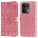 thumbnail image 3 of Funda tipo cartera FOXDOCK para OPPO Reno 14 Pro 5G , diseño girasol en relieve, cuero PU, cierre magnético, soporte y tarjetero, 3 of 5