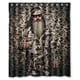 thumbnail image 1 of Cortina de ducha de camuflaje Duck Dynasty Willie Robertson, juego de cortina de baño con ganchos, tamaño 60 x 72 pulgadas, 1 of 3