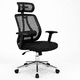 thumbnail image 3 of Silla Gerencial Ergonomica Negra Con Reposacabezas 3D, 3 of 8