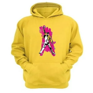 Genérico - Polerón Canguro Freddy Mercury Amarillo Talla S Unisex