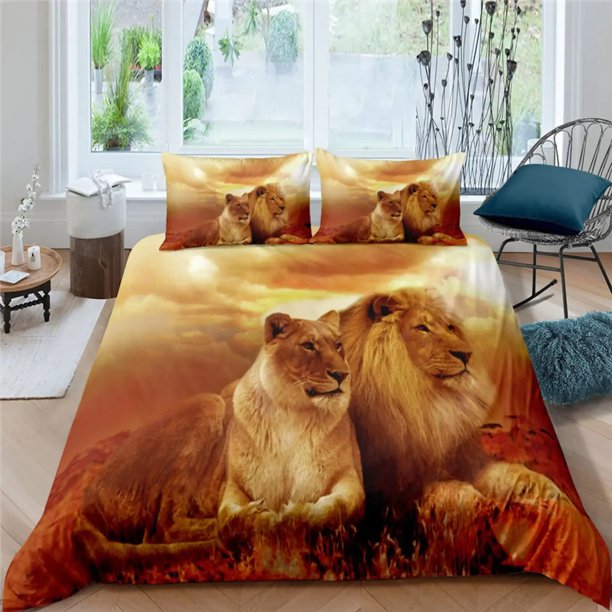 Black Lion Duvet Cover Bed Sheet Pillow Three-Piece Bedding Set Cute Duvet Cover Bed Cover with Pillowcase Custom Bed Sheets