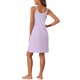 thumbnail image 3 of INSPIRE CHIC Vestido de Dormir de Modal Acanalado para Mujer con Doble Tirante Espagueti hasta la Rodilla para Descanso y Viaje S Púrpura Claro, 3 of 6