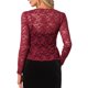thumbnail image 3 of INSPIRE CHIC Bolero de Encaje Floral para Mujer con Dobladillo Volante, Cárdigan Recortado con Lazo al Frente, Ligero para el Verano, Cubierta en Rojo Oscuro Talla L, 3 of 6