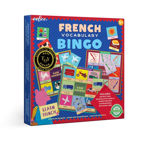 Juego de vocabulario de bingo en francés eBoo con guía de pronunciación