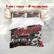thumbnail image 1 of 3pcss Goth Band Print 3pcs Bedding Soft Duvet Cover & Two Pillowcases, 1 of 5