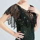 thumbnail image 2 of Sequins Leaf Lace Shawl Wraps Vintage Sequin Beaded Evening Cape Bridal Shawl Women Dress Cheongsam Classic Shawl, 2 of 3