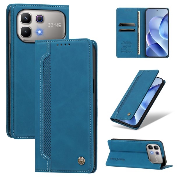 Funda Billetera para Infinix Note 60 5G Imán y Resistente Azul
