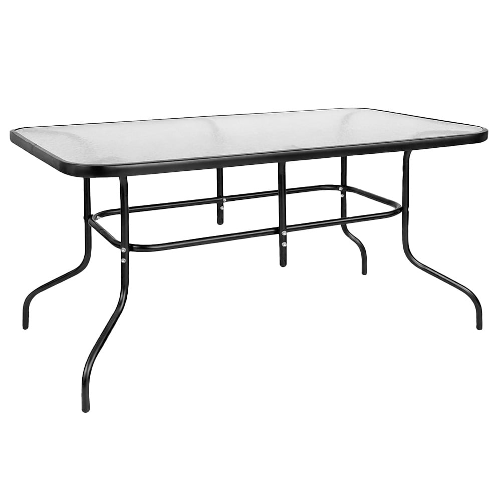 Mesa De Jardín Empoli De Acero Y Vidrio Interior Y Exterior