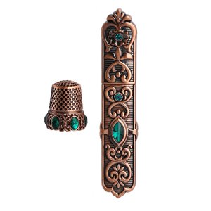 Bothyi - Dedal De Costura Estuche Para Agujas Costura Victoriana Con Dedal Punto De Cruz Metal Opción 1