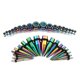 thumbnail image 1 of Expansores de oreja VCMART Kit arcoíris 36 piezas 14G-00G acero, 1 of 6