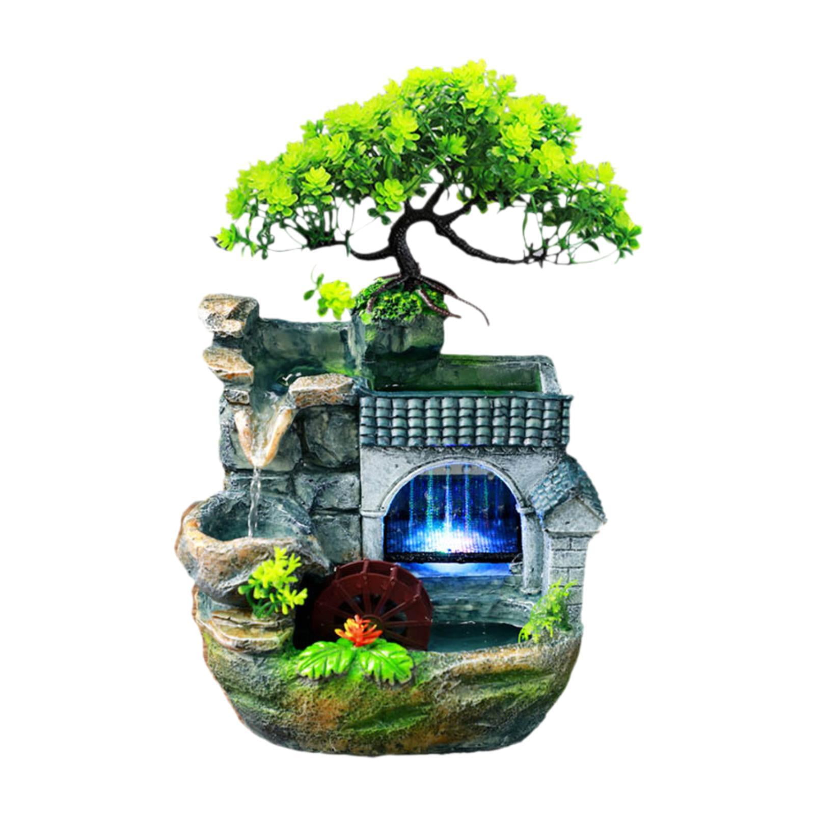 Bothyi - Fuente De Agua De Mesa Con Luz De Colores, 110 V, Para Decoración De Escritorio De Ee. Uu. Para Dormitorio