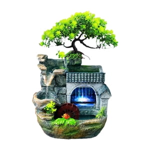 Bothyi - Fuente De Agua De Mesa Con Luz De Colores, 110 V, Para Decoración De Escritorio De Ee. Uu. Para Dormitorio