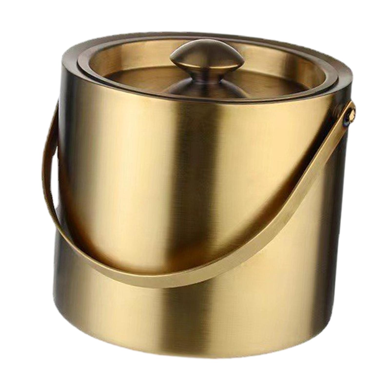 Bothyi - Cubo De Hielo Con Tapa Cubo De Vino De Acero Inoxidable Para Enfriar Wine Bar Buffet 2.0L