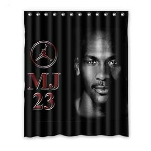 Pinghai - Cortina De Ducha Con Diseño De Michael Jordan, Juego De Cortinas De Baño Con Ganchos, Tamaño 66 X 72 Pulgadas