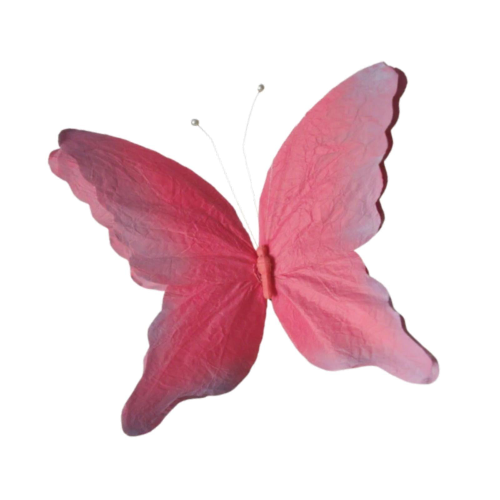 Bothyi - Pegatina De Mariposa Artificial Para Pared, Diseño De Mariposa Para Fiestas Al Aire Libre, Color Rosa