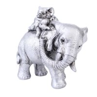 Magideal - Estatua De Escultura De Madre E Hijos De , Artesanía De Resina De 6,7X4,3X6,1 Pulgadas Para Regalo De Inauguración De La Casa, Artesanía Fina Plateado